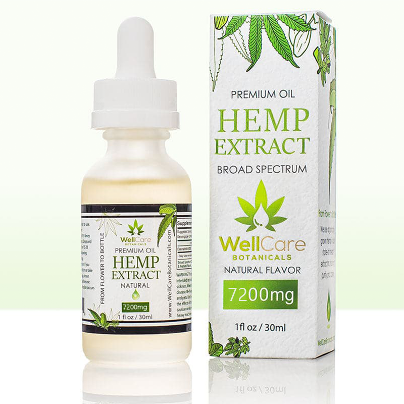 Hemp Extract Oil Tincture - 7200MG | Well Care Botanicals