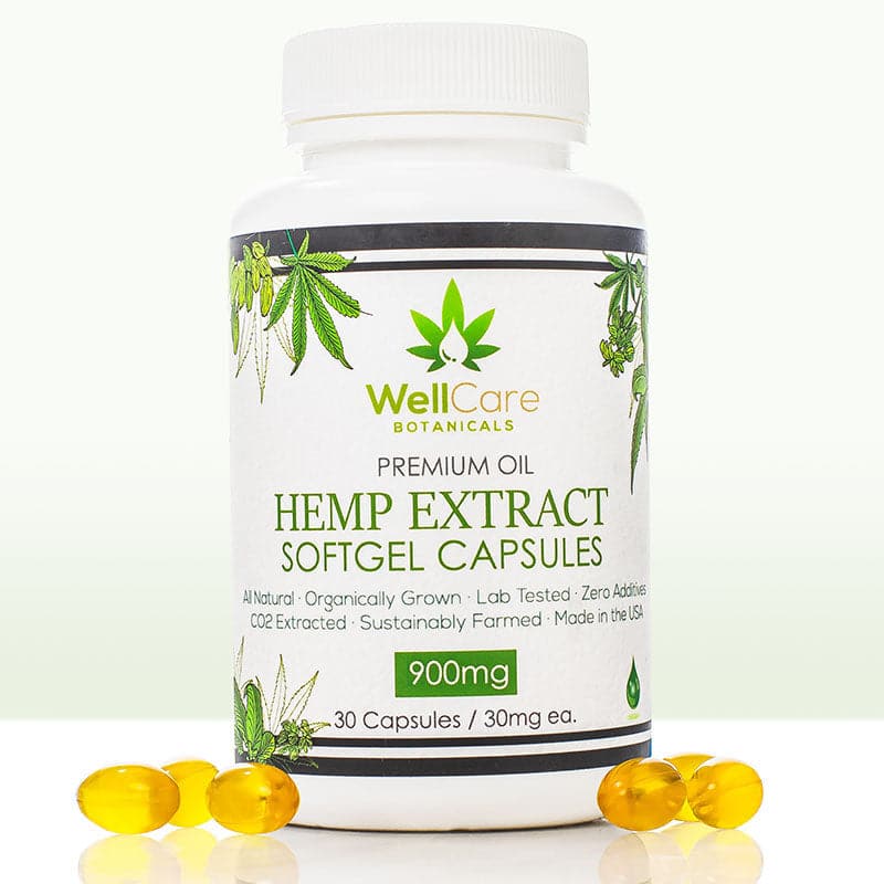 Cápsulas de CBD de extrato de cânhamo 900MG - Cápsulas de CBD de espectro total