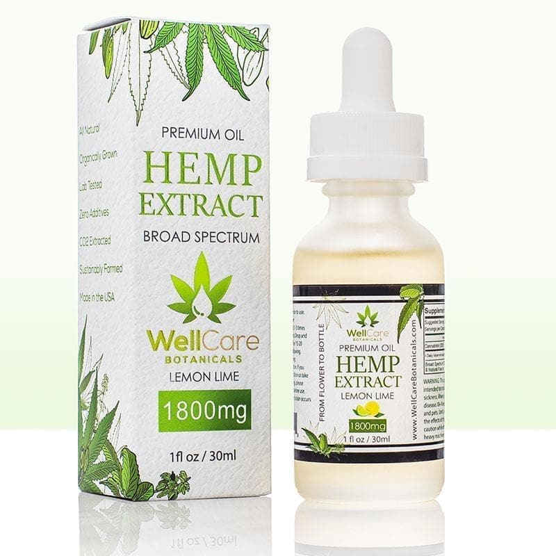 Hemp Extract Oil - 1800MG Broad Spectrum Supplement - Lemon Lime