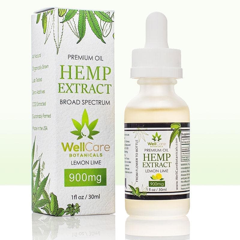 Óleo de extrato de cânhamo - suplemento de amplo espectro 900MG - sabor limão e limão