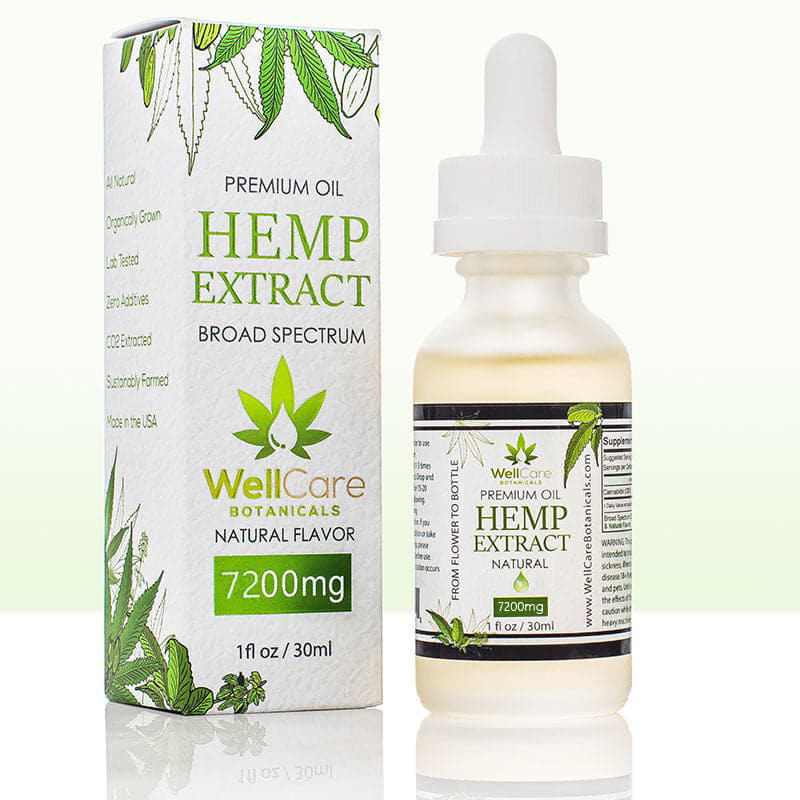 Hemp Extract Oil - 7200MG Broad Spectrum Supplement - Natural Flavor