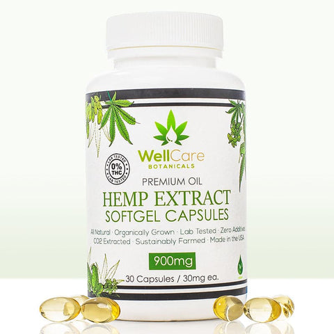 Cápsulas de CBD em gel macio de extrato de cânhamo