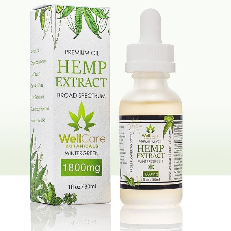 Hemp Extract Oil - 1800MG Broad Spectrum Supplement - Wintergreen Flavor