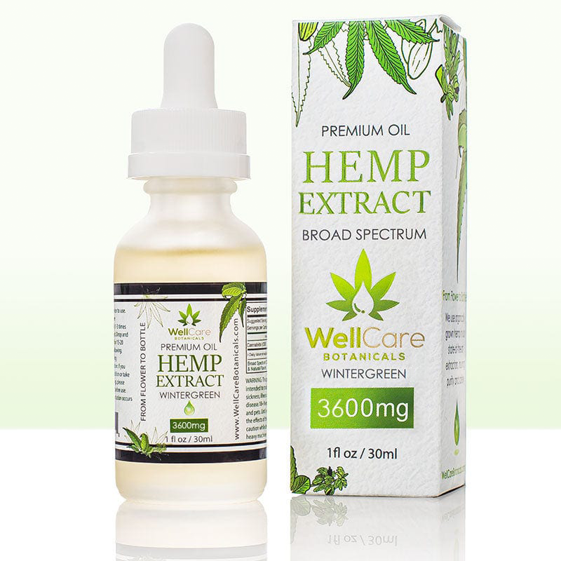 Hemp Extract Oil - 3600MG Broad Spectrum Supplement - Wintergreen Flavor